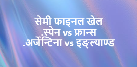 अब फ्रान्स,इंग्ल्यान्ड, स्पेन र अर्जेन्टिना सेमीफाइनलमा प्रवेश