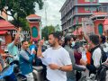 सिंहदरबार दक्षिण गेट अगाडि मोटरसाइकल पार्किङ गरेर एमाले अखिलको प्रदर्शन